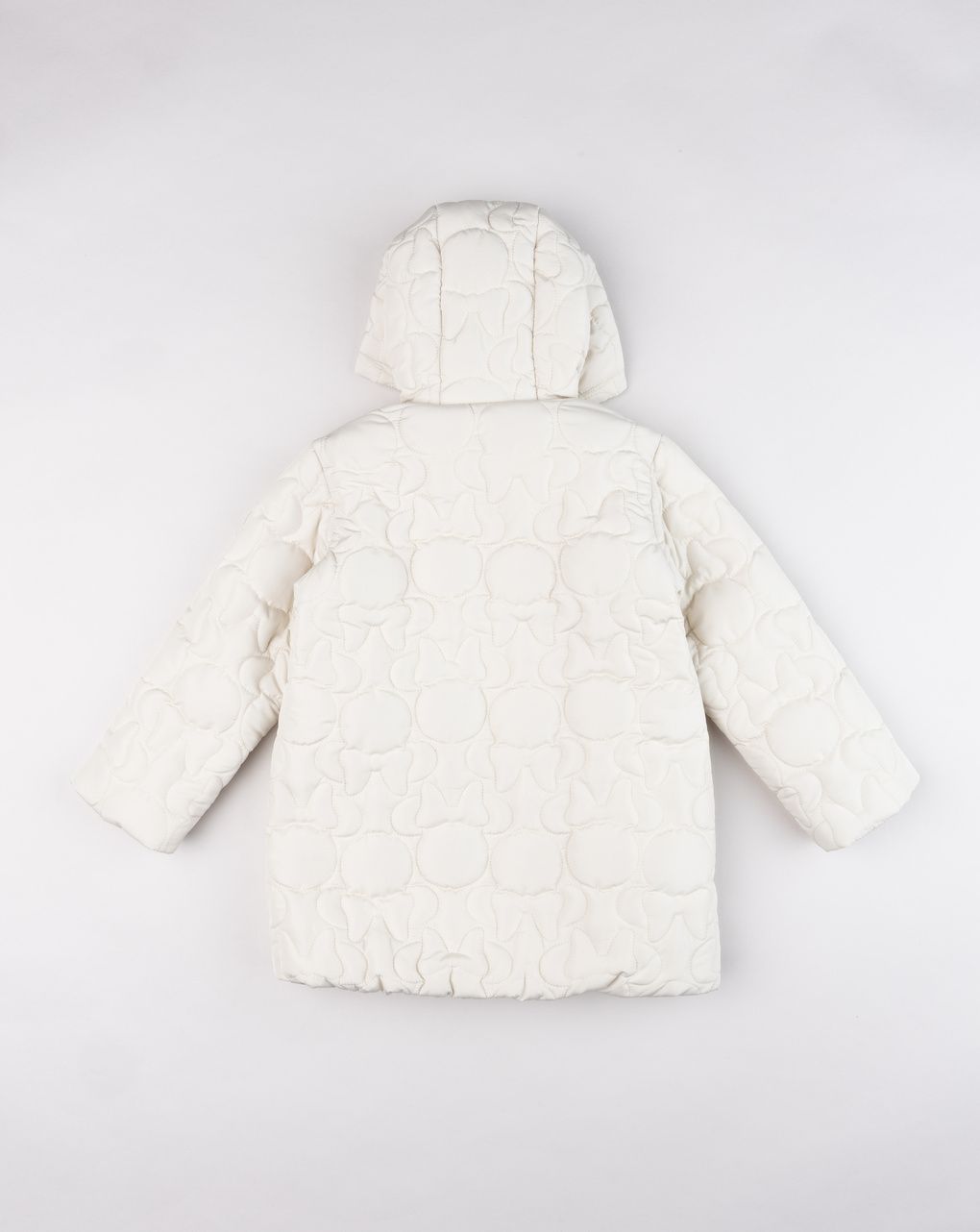 Piumino trapuntato da bambina minnie beige con fiocchi