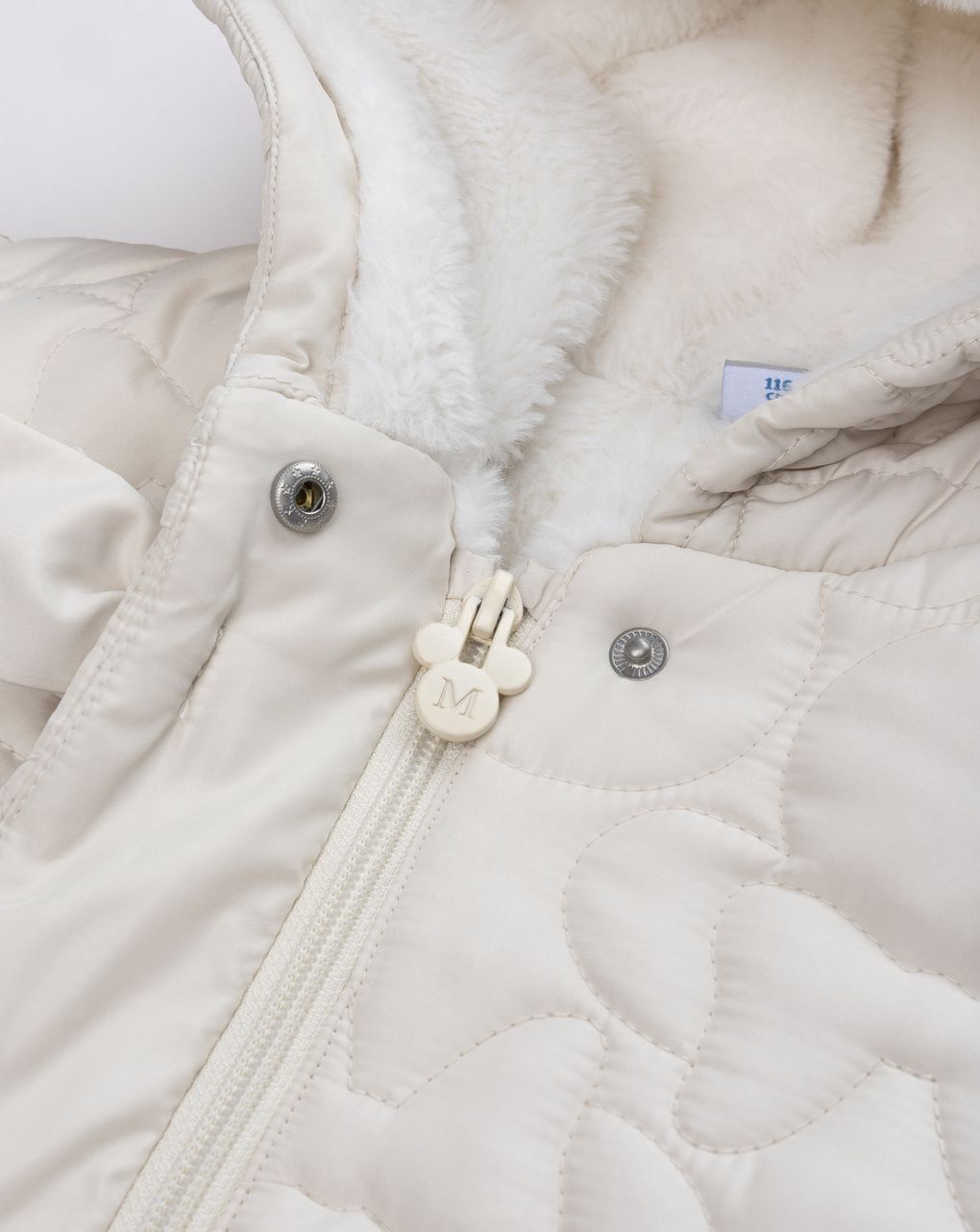 Piumino trapuntato da bambina minnie beige con fiocchi
