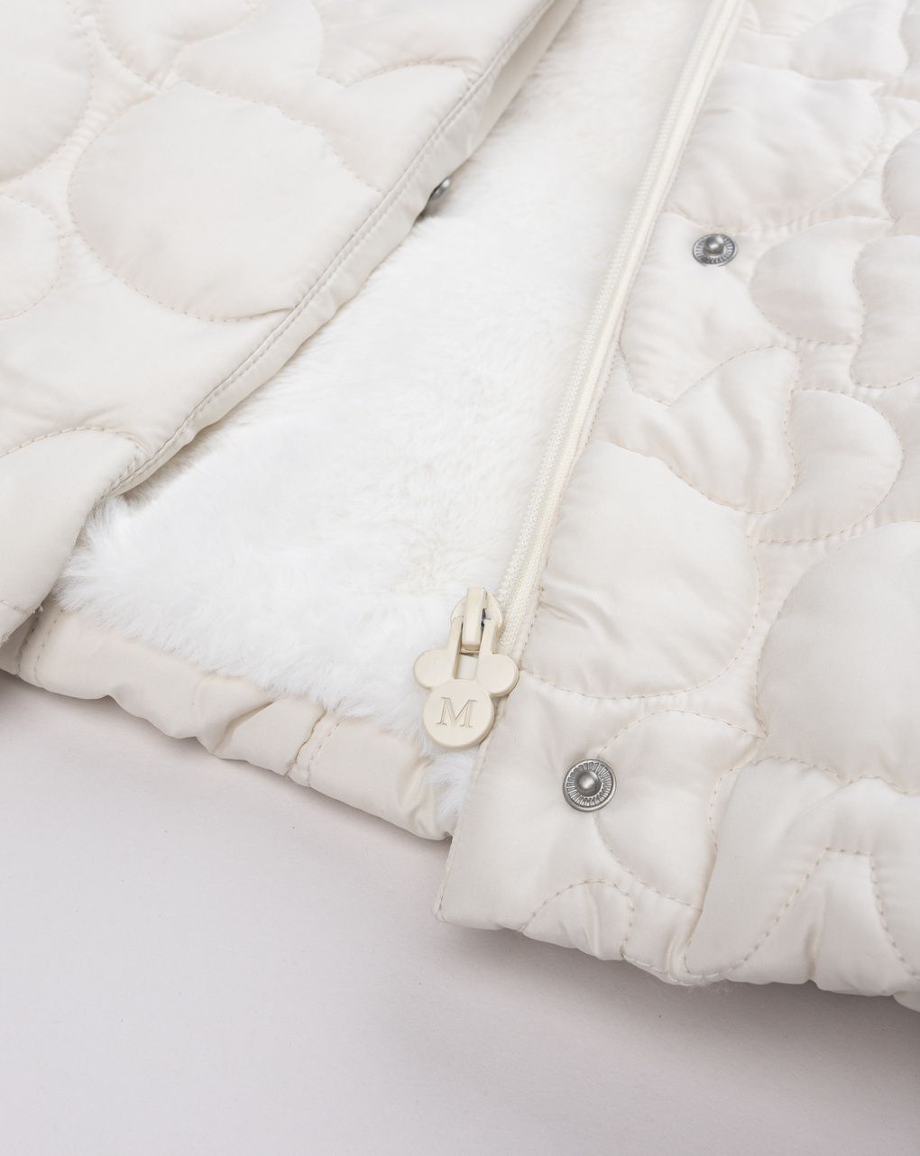 Piumino trapuntato da bambina minnie beige con fiocchi