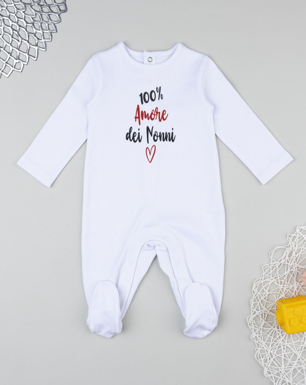 Tutina bimbo bianca stampa nonni