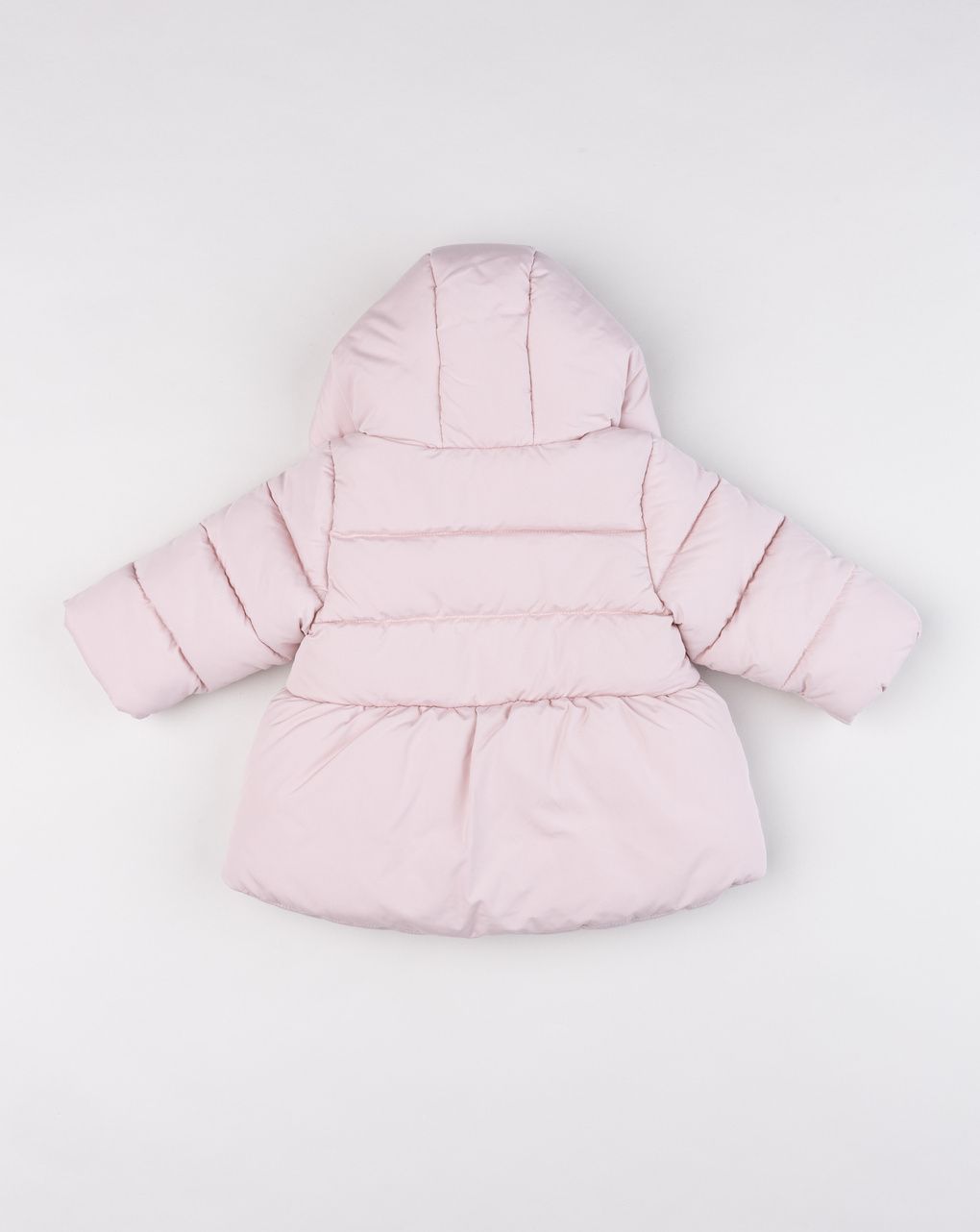 Giubbotto imbottito da bambina rosa chiaro con fiocchetti