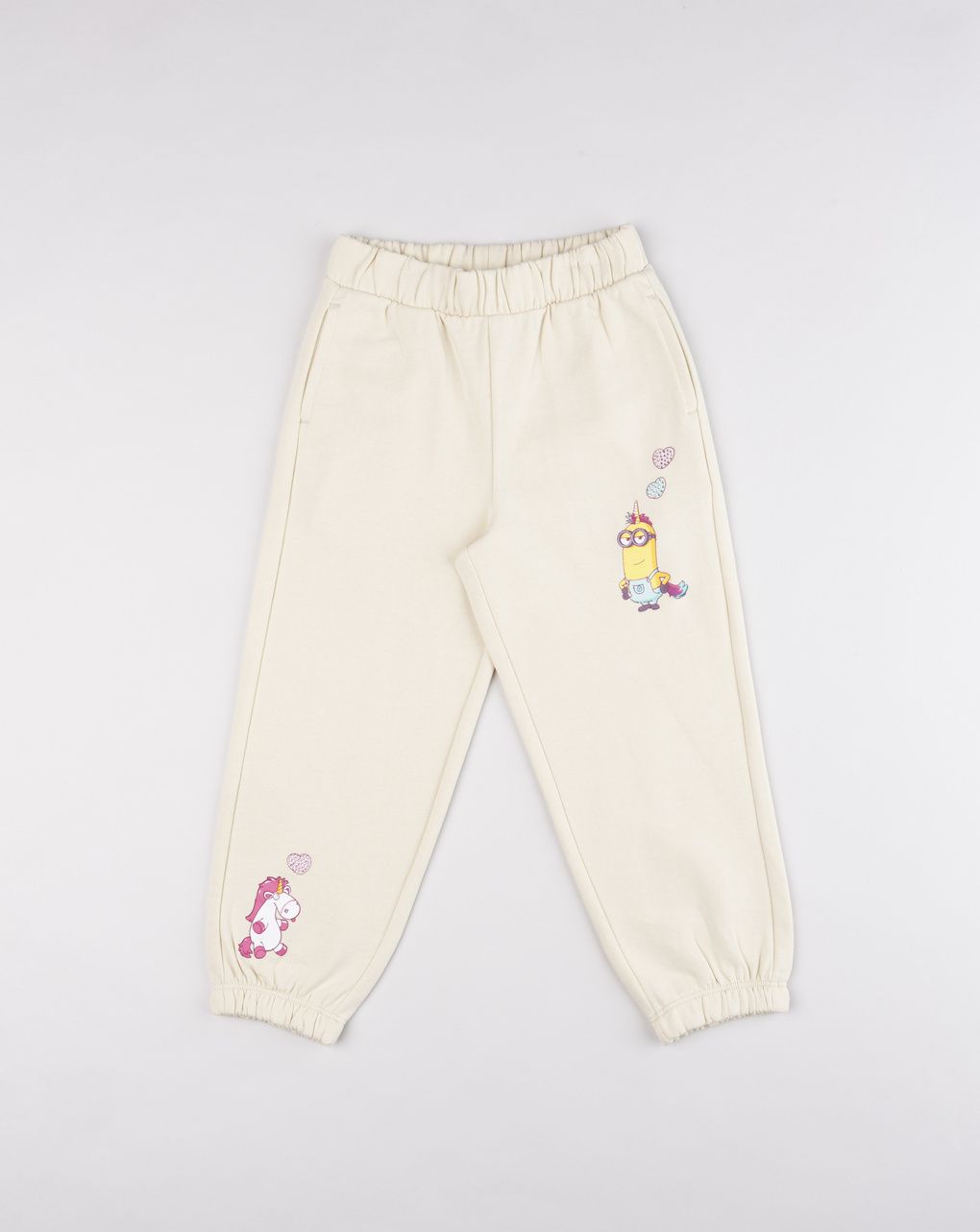 Pantaloni tuta bambina minions unicorno panna