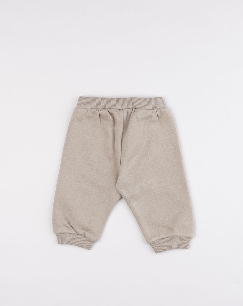 Pantalone felpato neonata beige con scritta "beautiful"