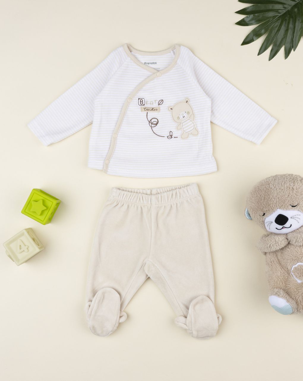 Completo ciniglia neonato top kimono e ghette
