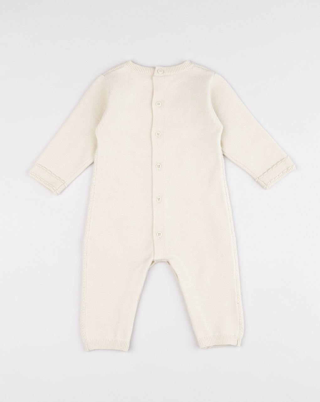 Tutina tricot da neonato beige in maglieria morbida