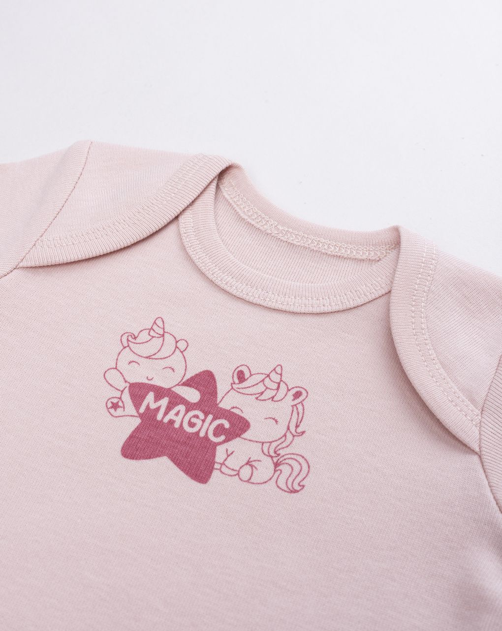 Body mezza manica bimba rosa "unicorni"