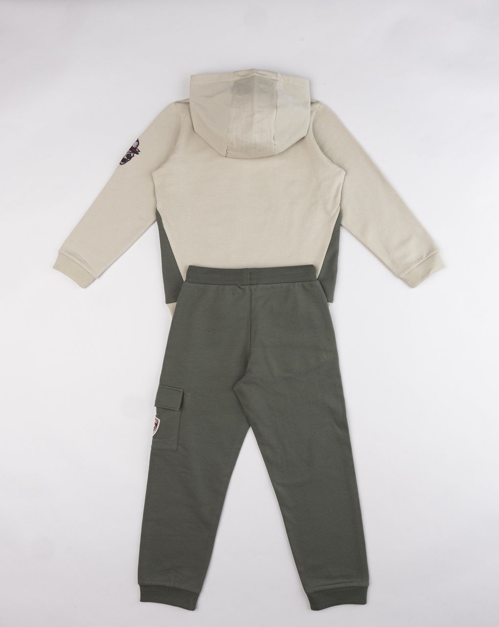 Jogger felpato bambino a manica lunga con cappuccio e stampa