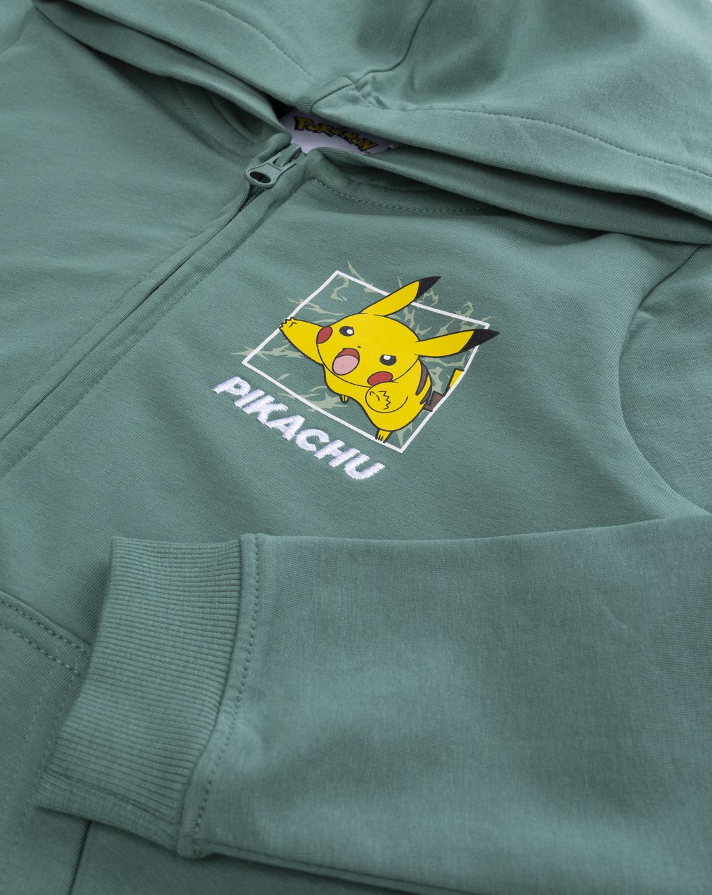 Tuta sportiva felpata verde bambino "pokemon - pikachu active"