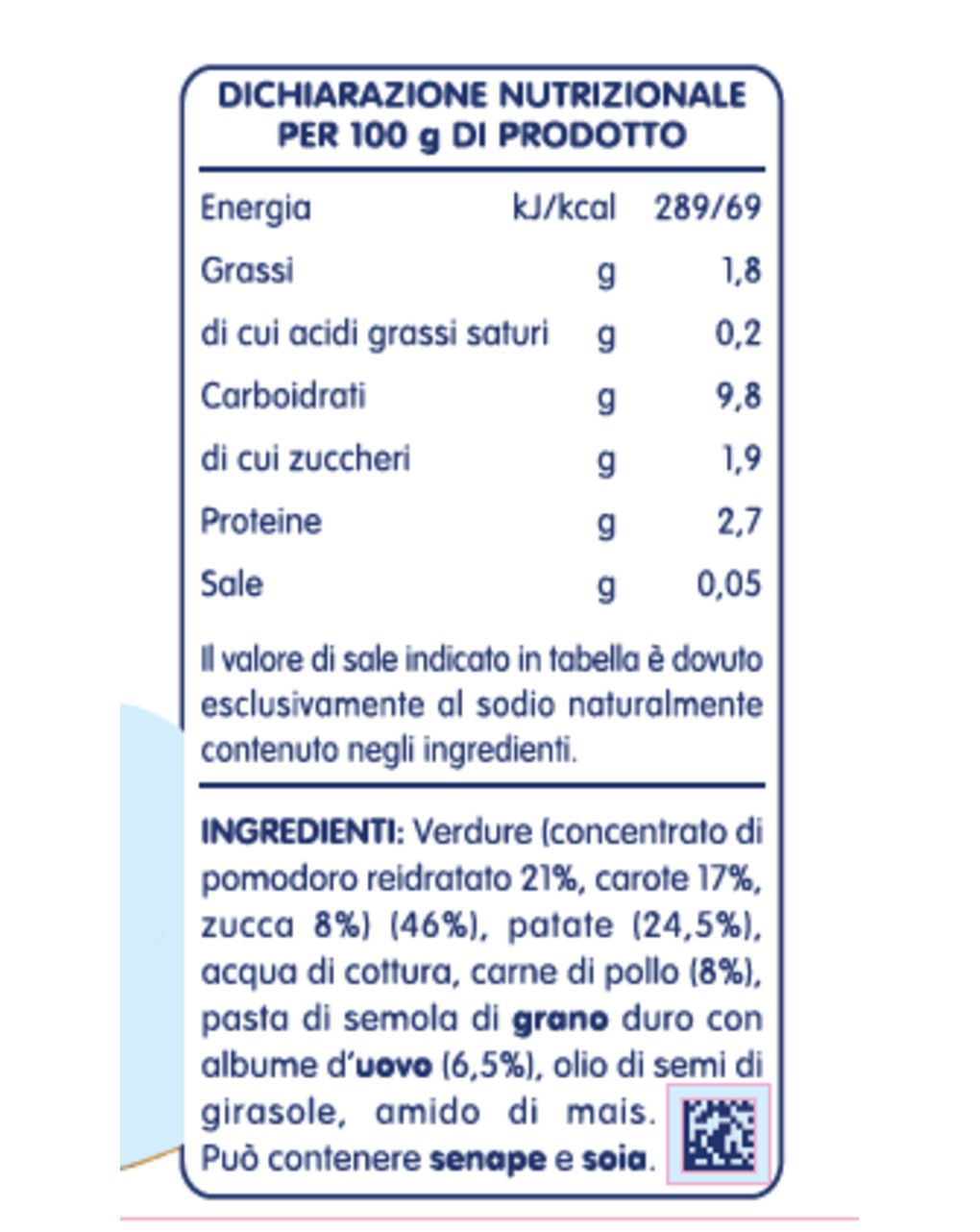 Pappa completa verdure, pastina e pollo 2x250 - mellin