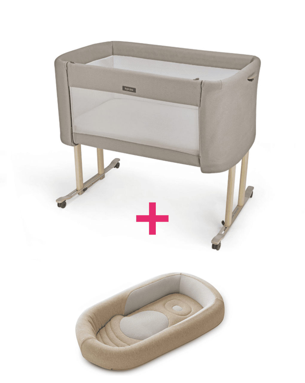 Culla welcome bed morpheus beige + riduttore welcome pod warm beige ad un prezzo speciale - inglesina