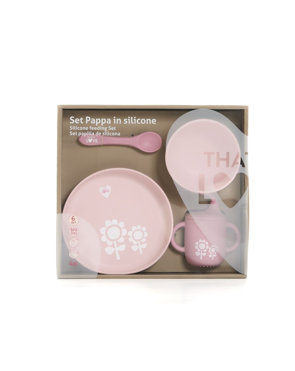 Set pappa in silicone pink- that's love