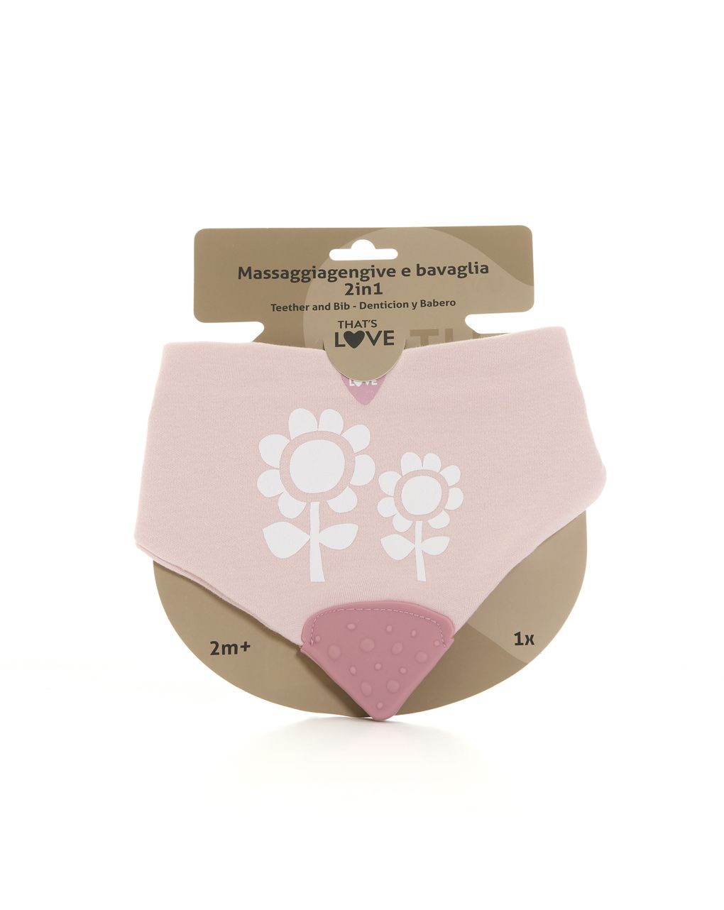 Bavaglino massaggiagengive flower pink - that's love