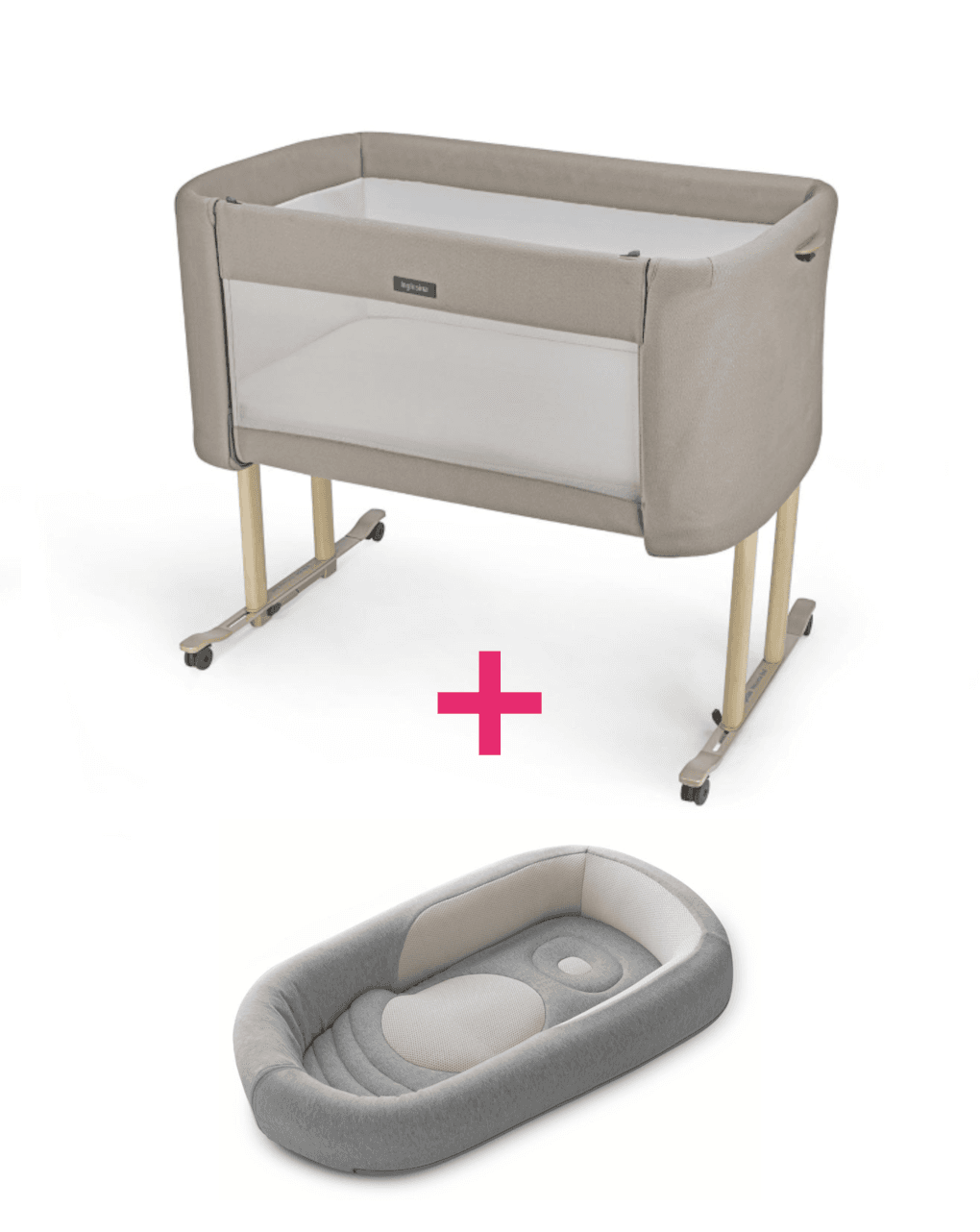 Culla welcome bed morpheus beige + riduttore welcome pod harmony grey ad un prezzo speciale - inglesina