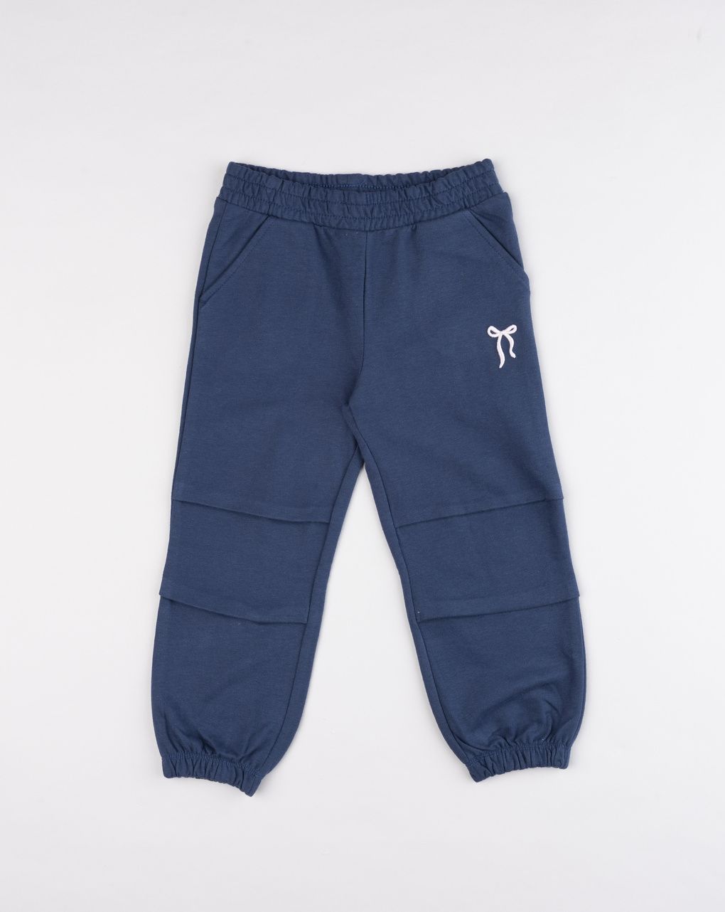 Pantalone jogger bambina in felpa garzata blu