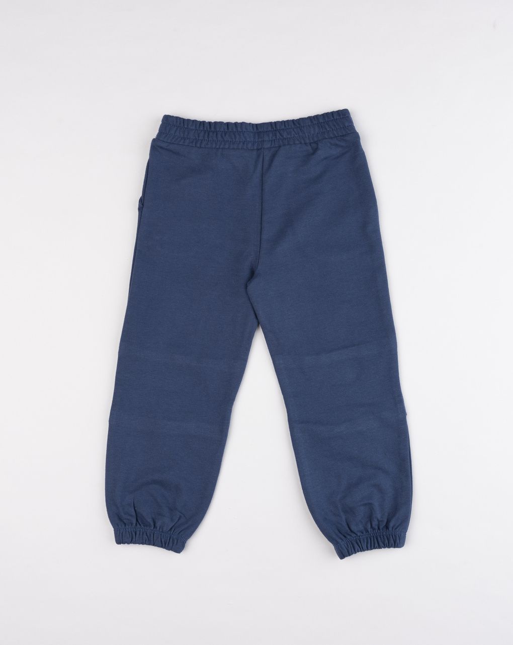 Pantalone jogger bambina in felpa garzata blu
