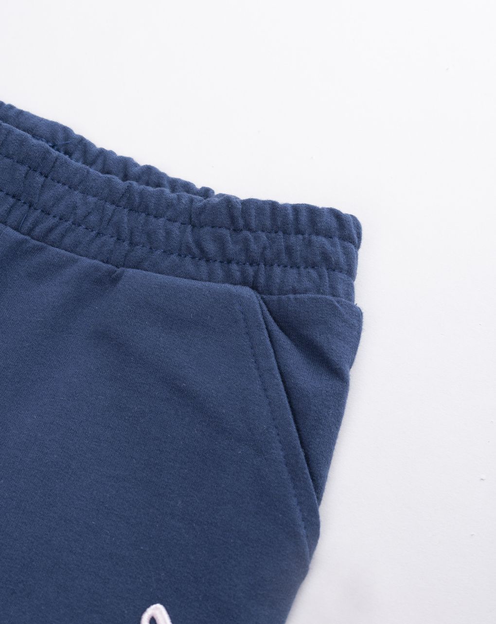Pantalone jogger bambina in felpa garzata blu