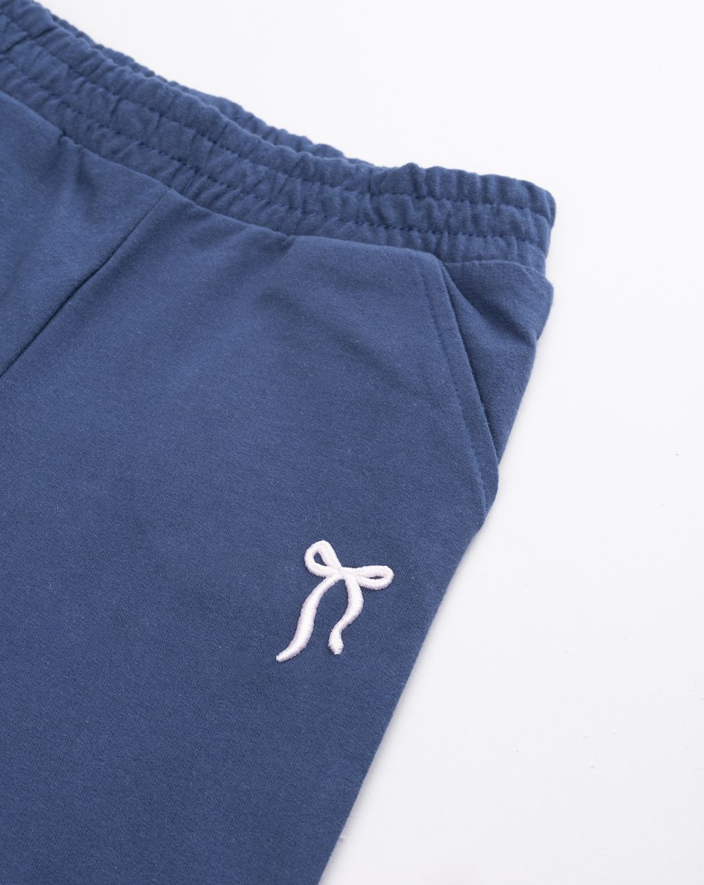 Pantalone jogger bambina in felpa garzata blu