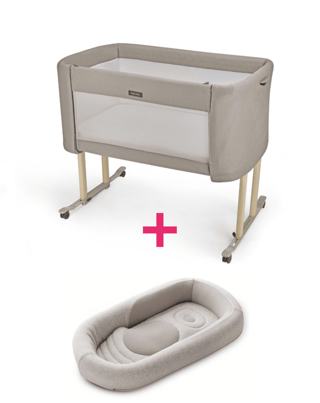 Culla welcome bed morpheus beige + riduttore welcome pod quiet beige ad un prezzo speciale - inglesina