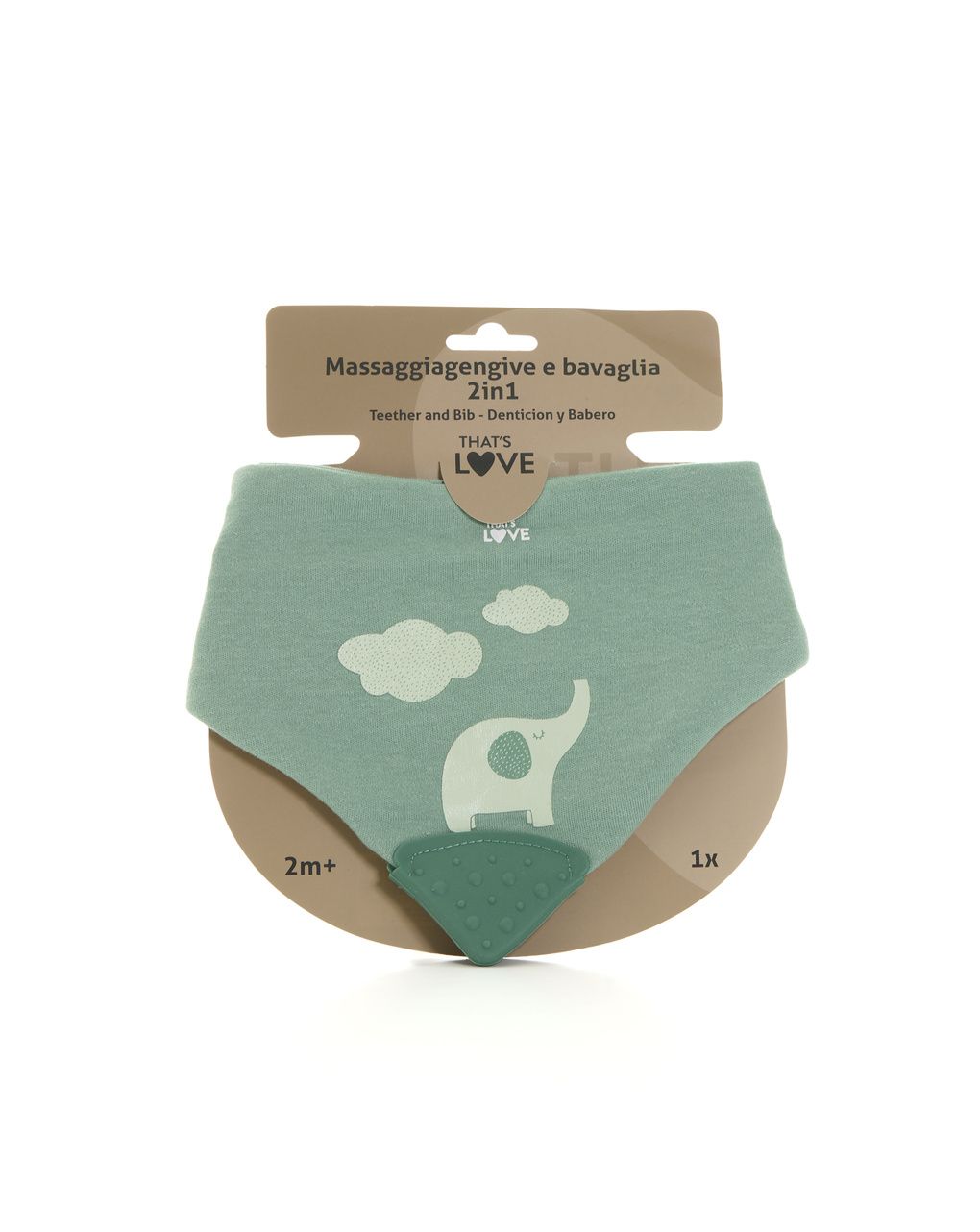 Bavaglino massaggiagengive elephant green - that's love