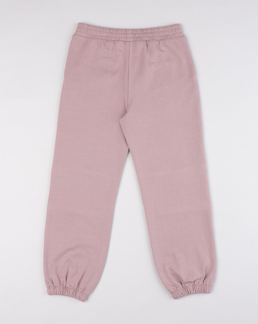 Pantalone jogger bambina in felpa garzata rosa antico