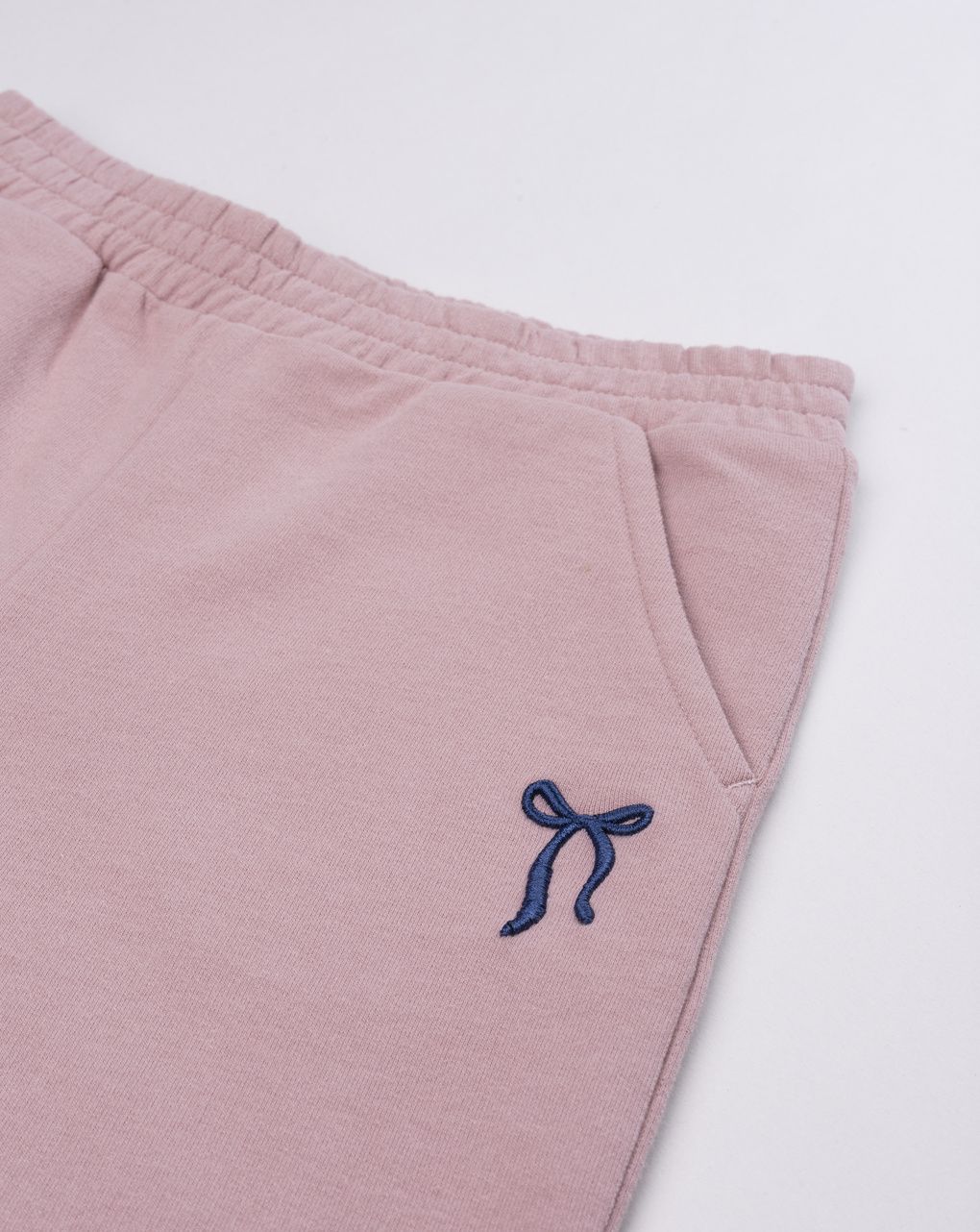 Pantalone jogger bambina in felpa garzata rosa antico