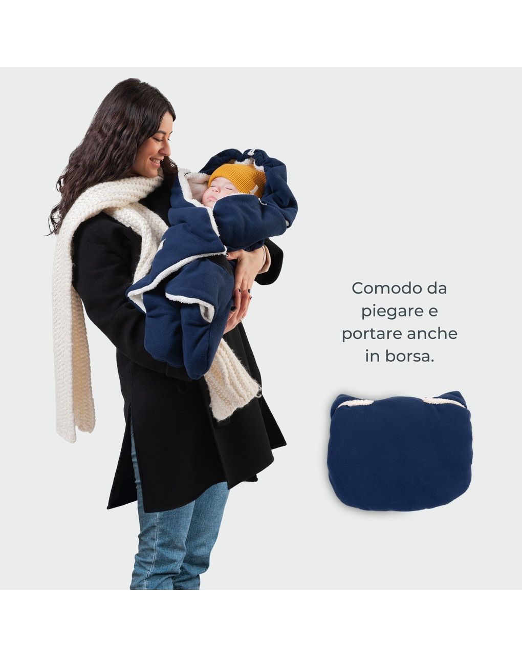 Copertina neonato con gambe e cappuccio cuddle / beige e panna - 9100 - nuvita