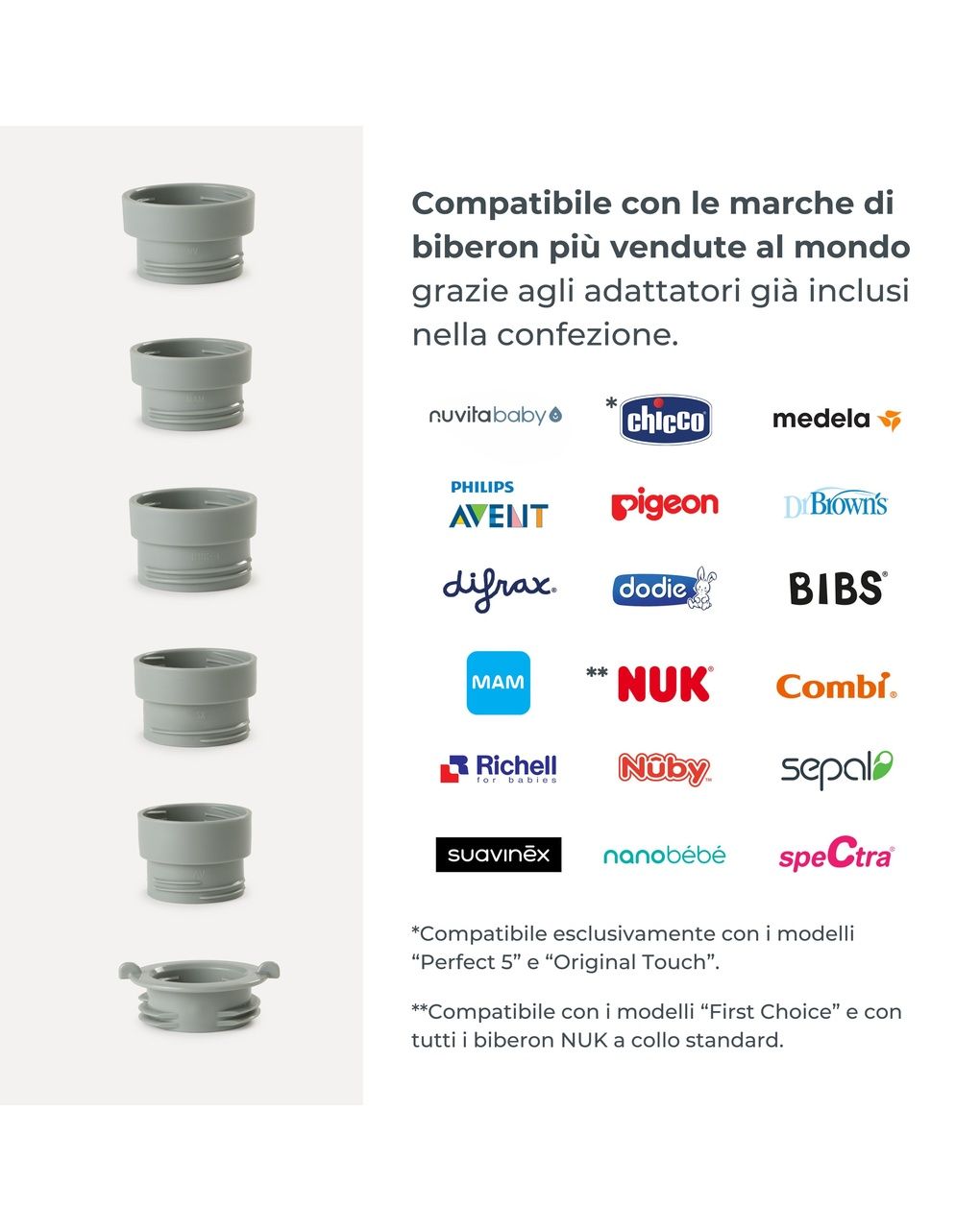 Scaldabiberon portatile mix70 universale con funzione di mescolamento - 1164 - nuvita