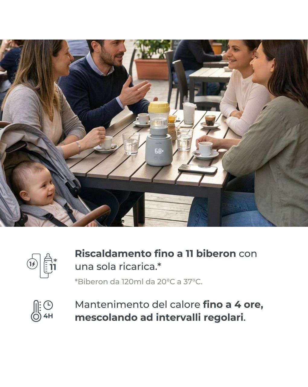 Scaldabiberon portatile mix70 universale con funzione di mescolamento - 1164 - nuvita