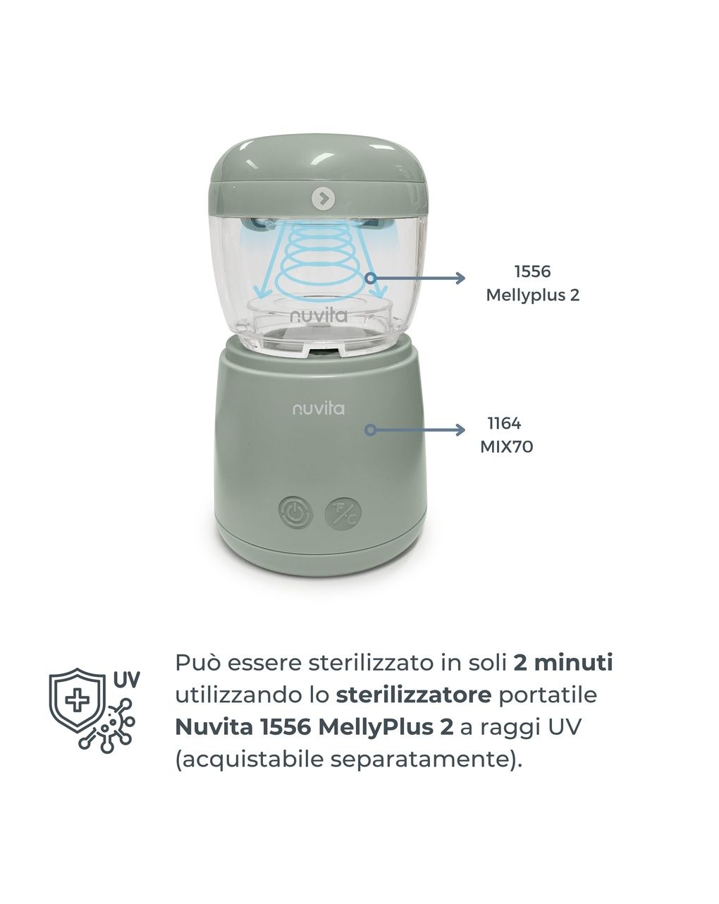 Scaldabiberon portatile mix70 universale con funzione di mescolamento - 1164 - nuvita