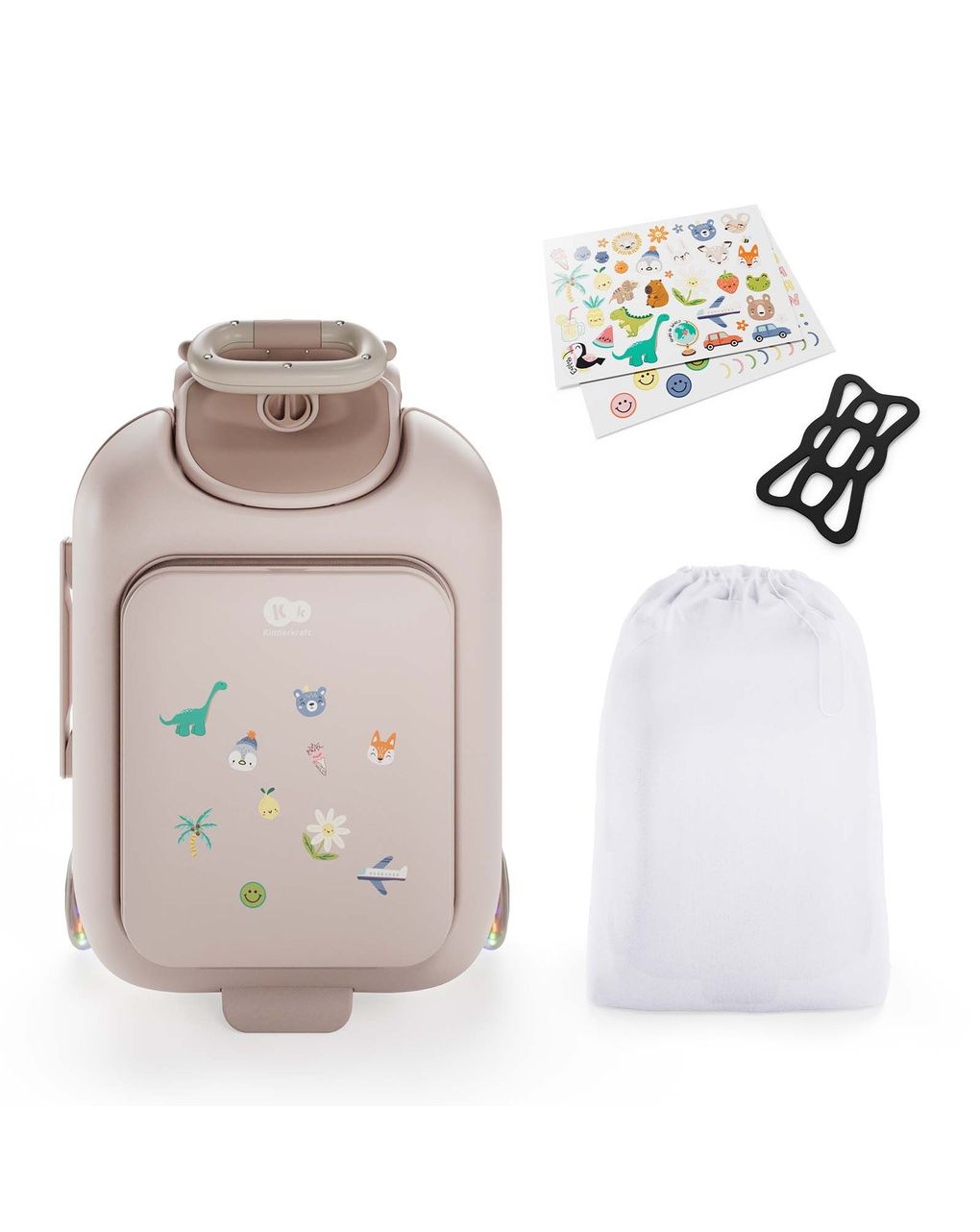 Valigia per bambini 2 in 1 con seduta cabby - rose gold - kinderkraft