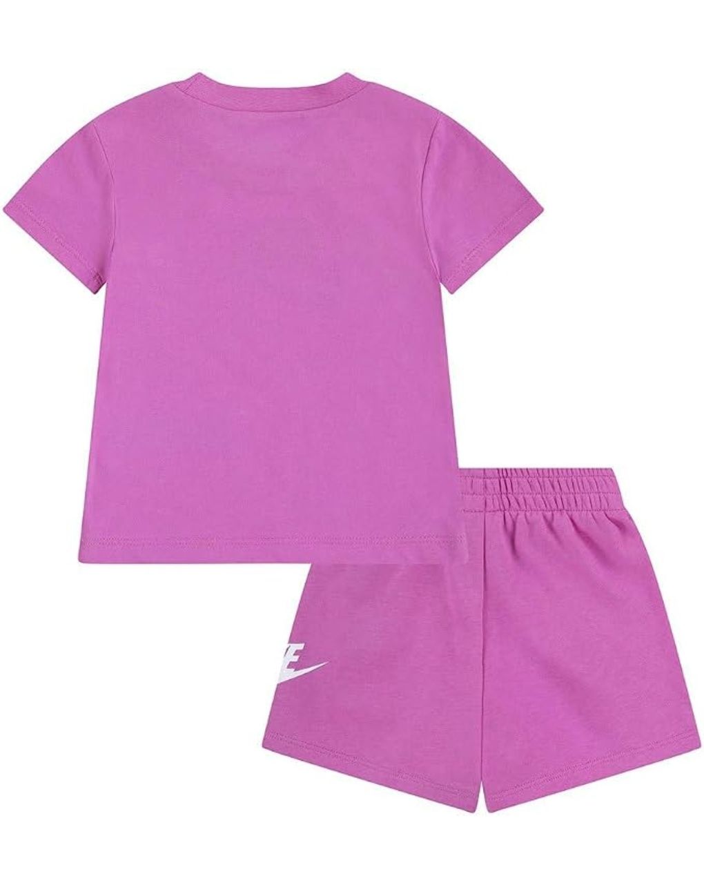 Completo nike bambina t-shirt e shorts rosa e bianco