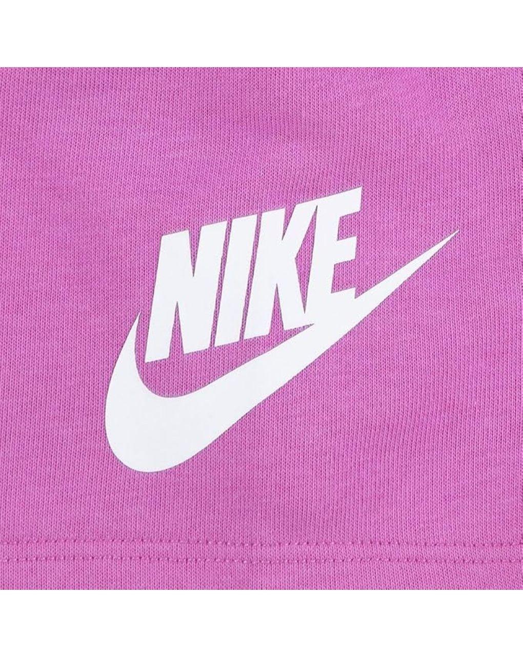 Completo nike bambina t-shirt e shorts rosa e bianco