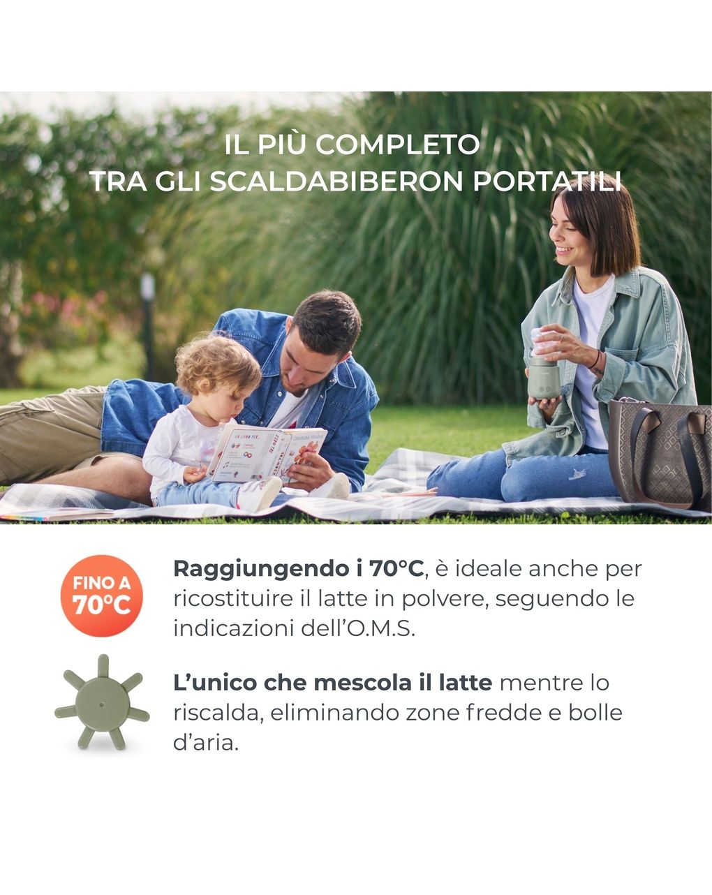 Scaldabiberon portatile mix70 universale con funzione di mescolamento - 1164 - nuvita