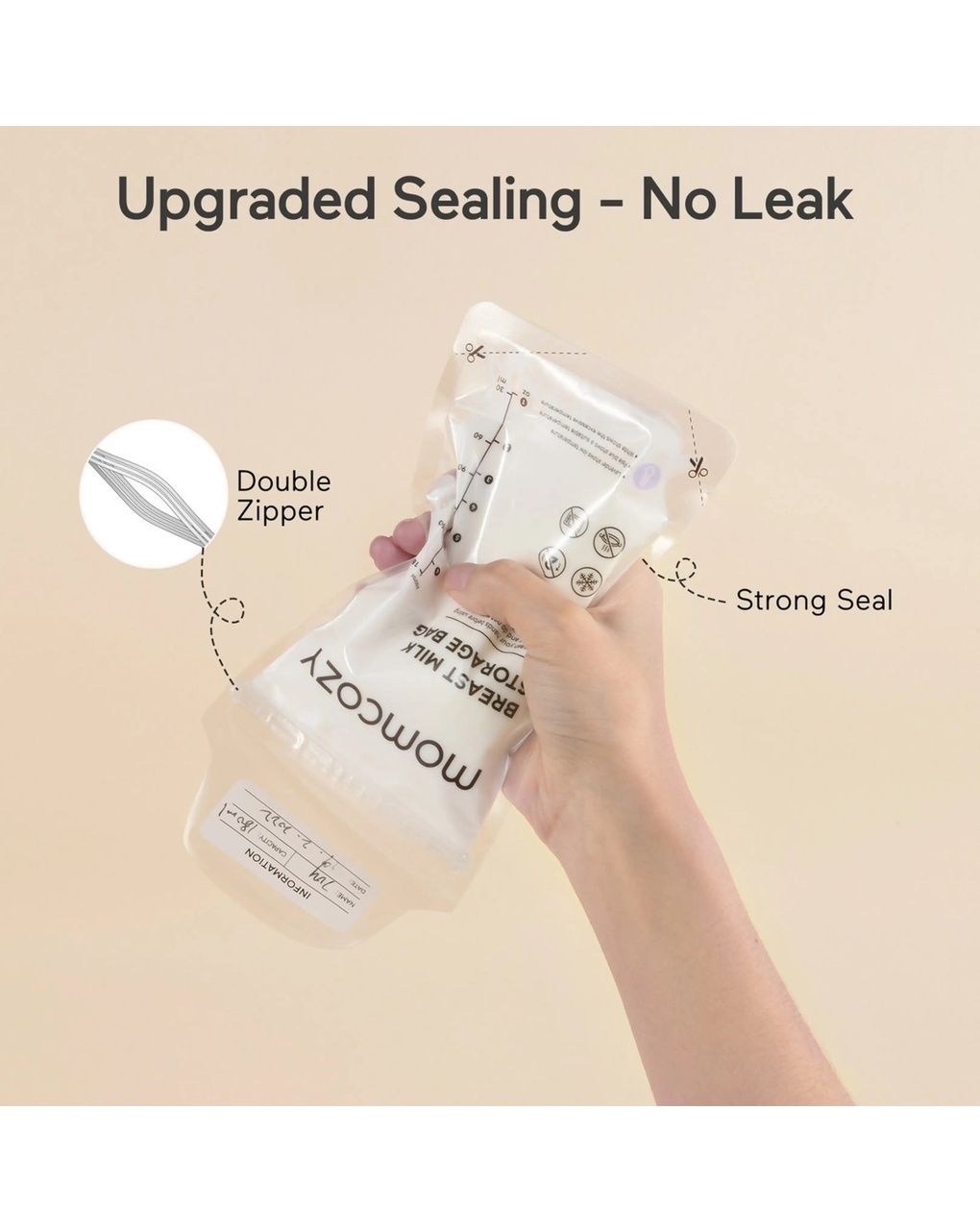 Momcozy sacchetti conservalatte monouso termosensibili 50 pz