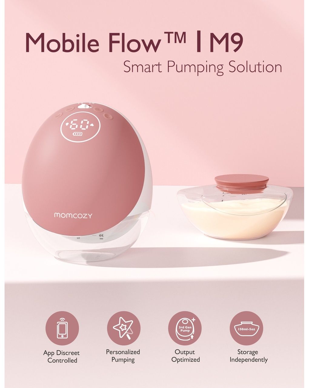 Momcozy m9 mobile flow tiralatte smart singolo