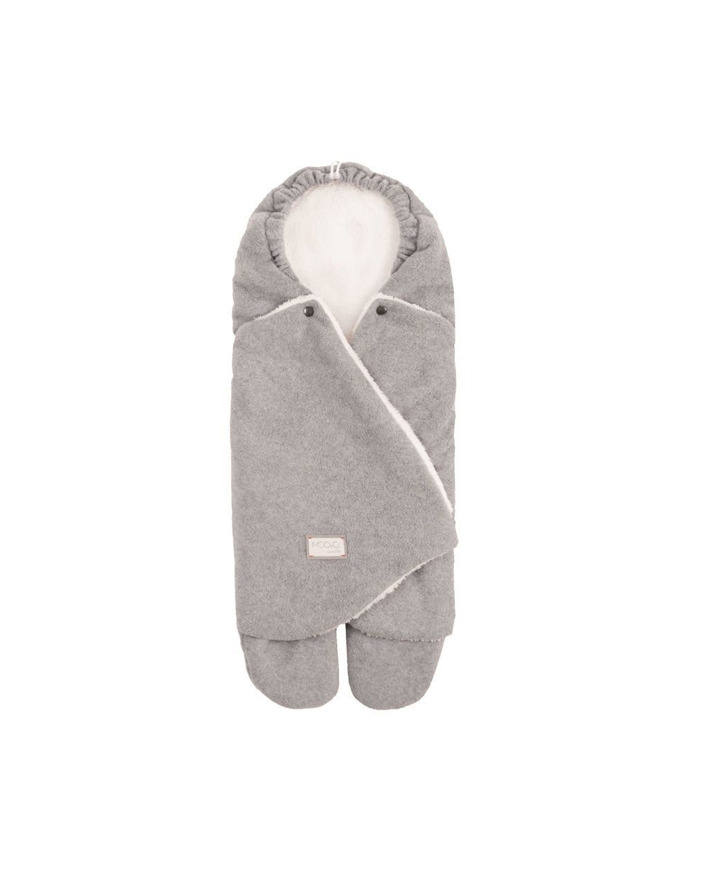 Copertina neonato con gambe e cappuccio cuddle / grigio chiaro e bianco - 9100 - nuvita