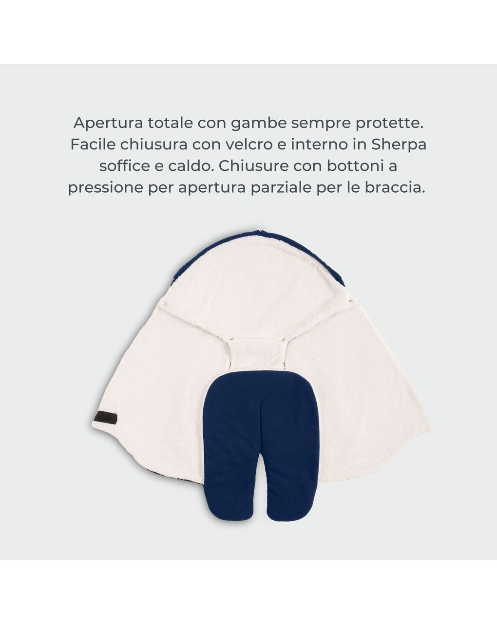 Copertina neonato con gambe e cappuccio cuddle / grigio chiaro e bianco - 9100 - nuvita