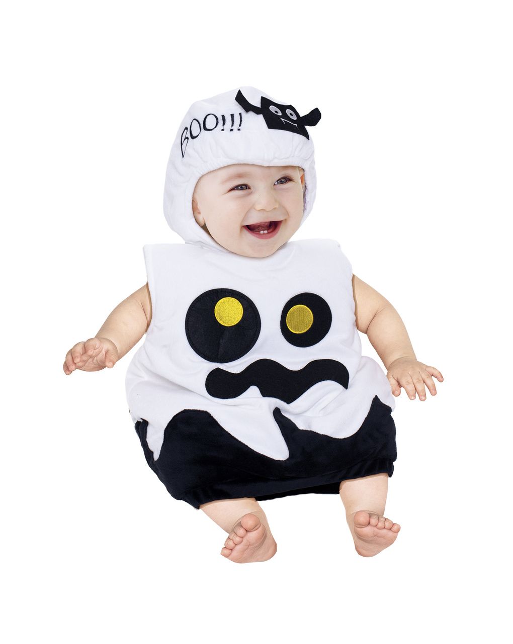 Costume travestimento fantasmino saccotto. un travestimento morbido, buffo e super confortevole, perfetto per il suo primo halloween