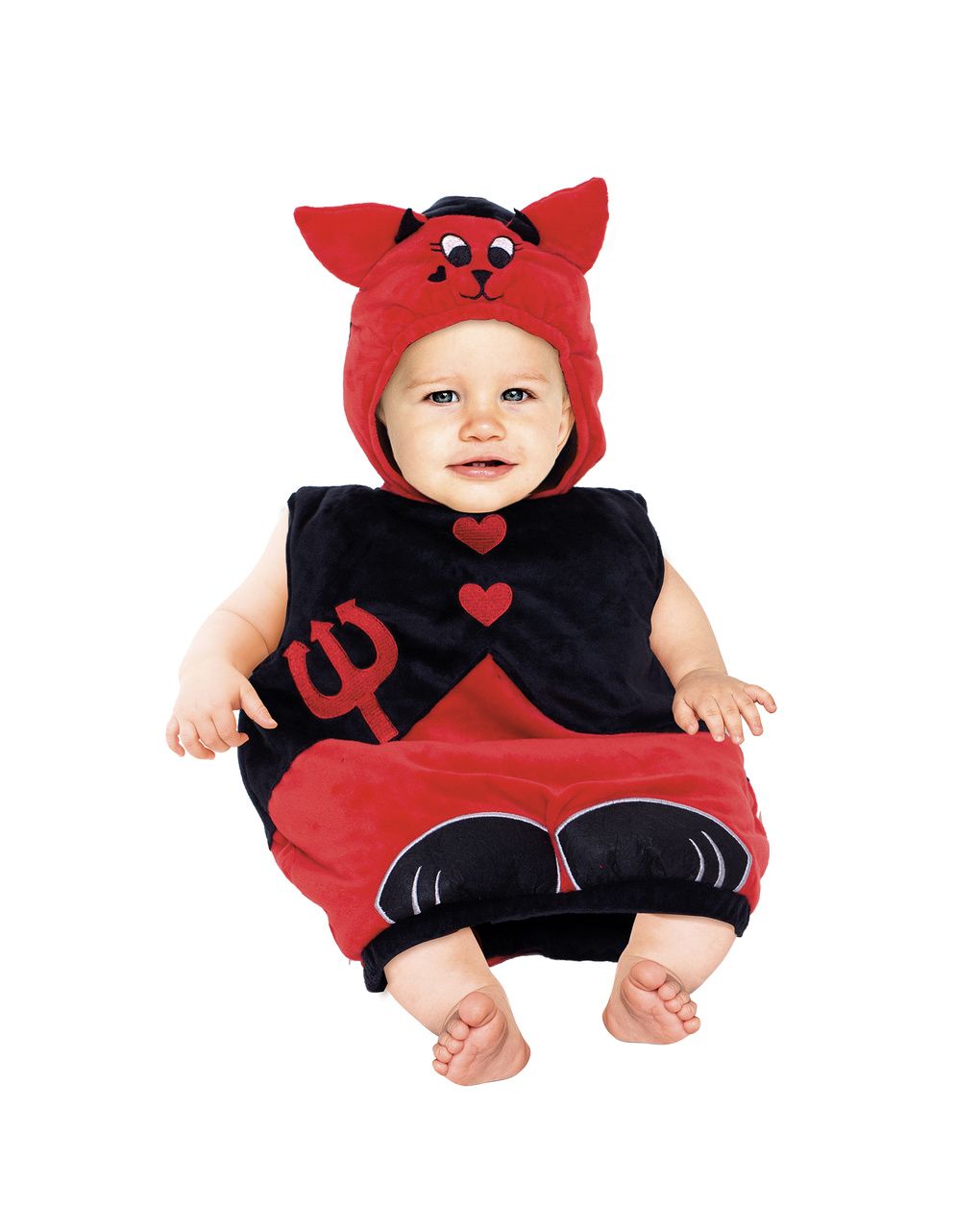Costume travestimento diavolino saccotto. un travestimento morbido, buffo e pieno di simpatia, perfetto per il tuo piccolino o la tua piccolina