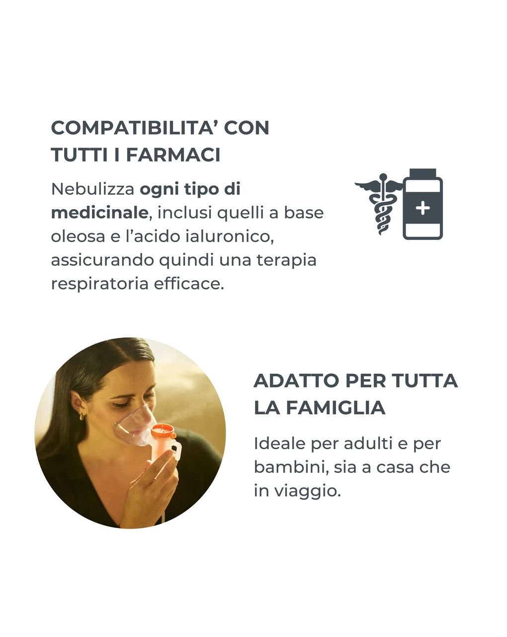Aerosol a pistone per bambini e adulti modello 5023 dispositivo medico - nuvita