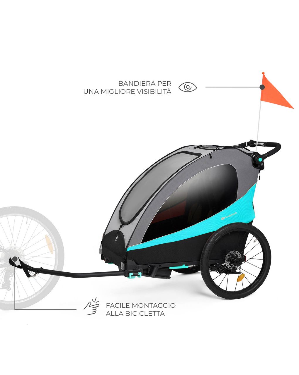 Carrello passeggino nava walk 2in1 grey - kinderkraft