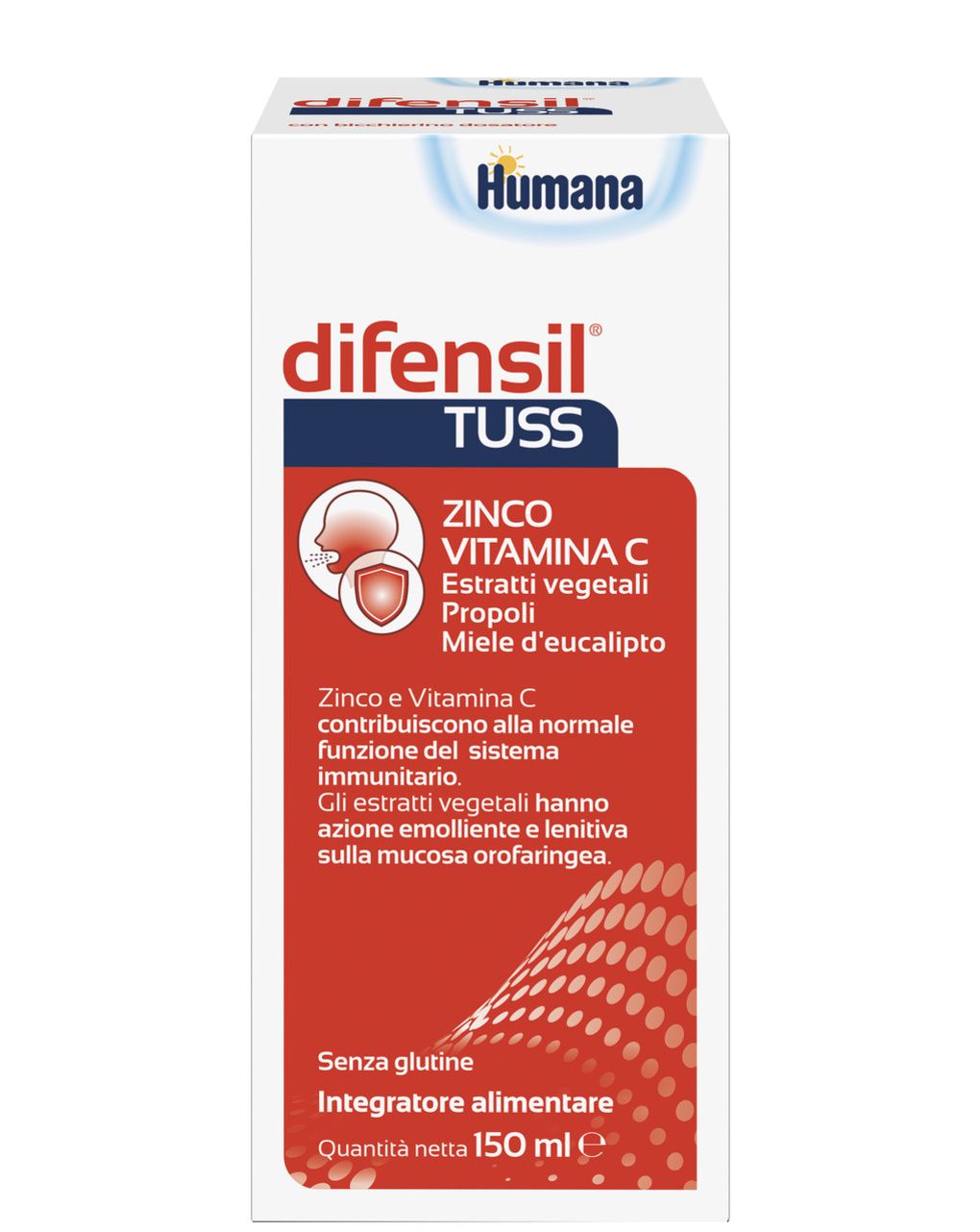 Integratore alimentare difensil tuss sciroppo 150ml - humana