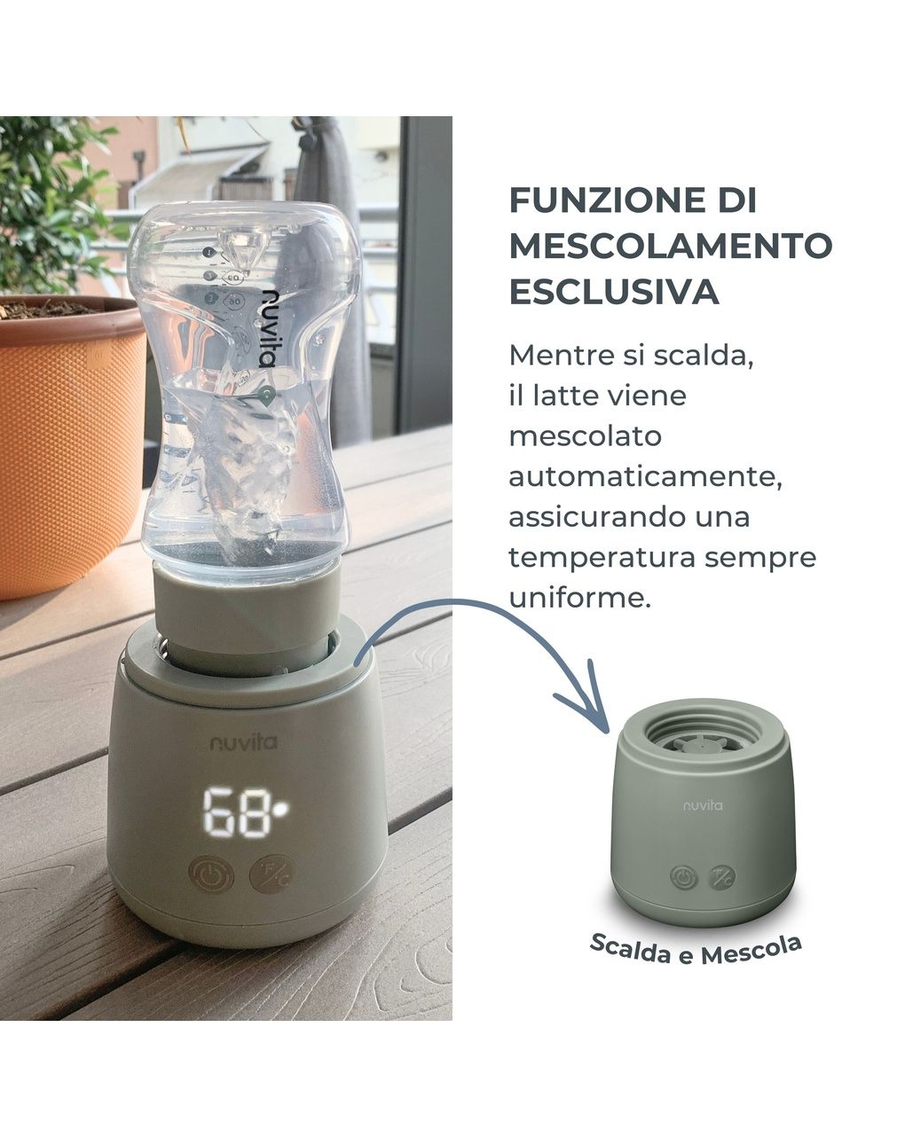 Scaldabiberon portatile mix70 universale con funzione di mescolamento - 1164 - nuvita