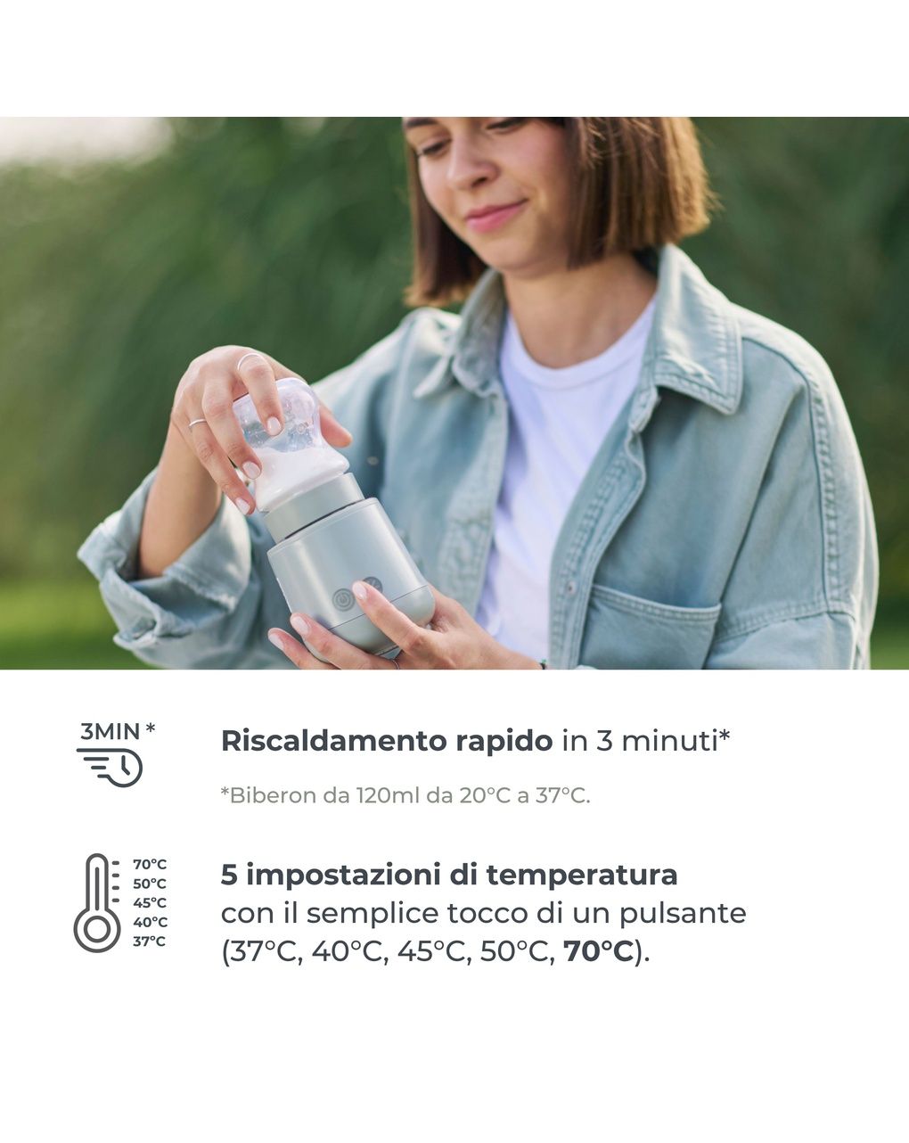Scaldabiberon portatile mix70 universale con funzione di mescolamento - 1164 - nuvita