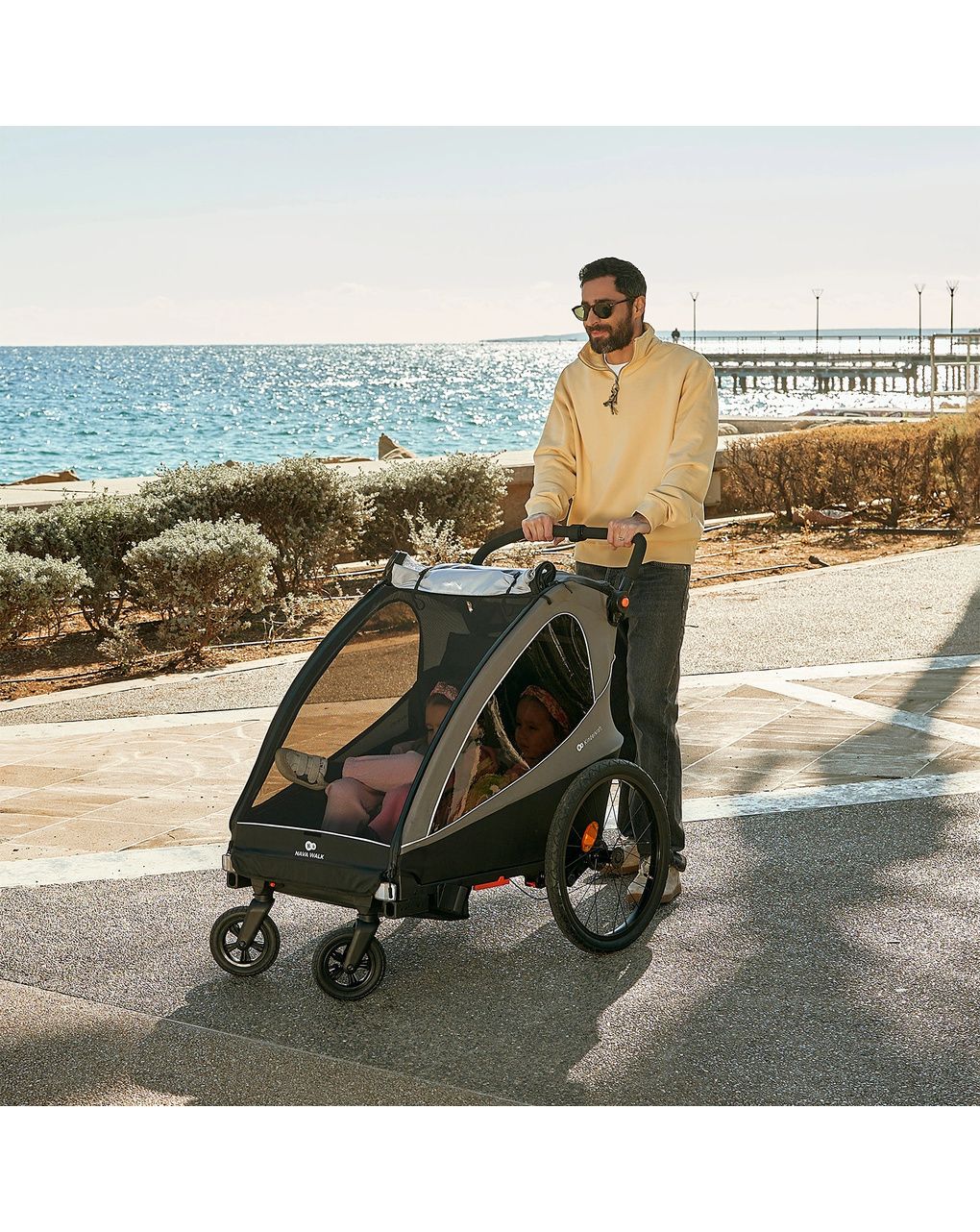 Carrello passeggino nava walk 2in1 grey - kinderkraft