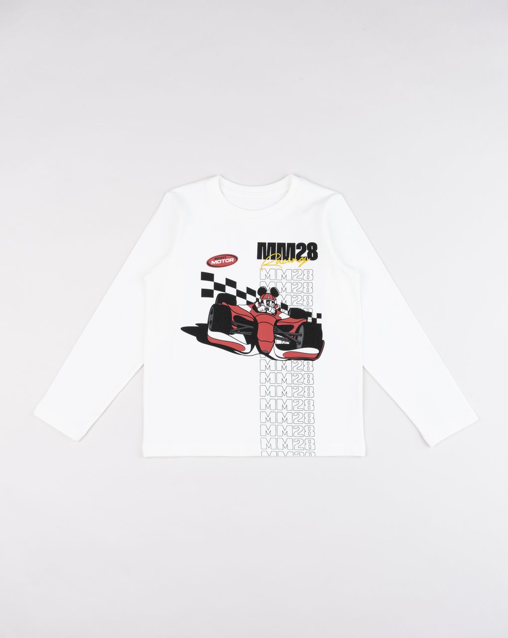 T-shirt manica lunga bimbo bianca mickey f1