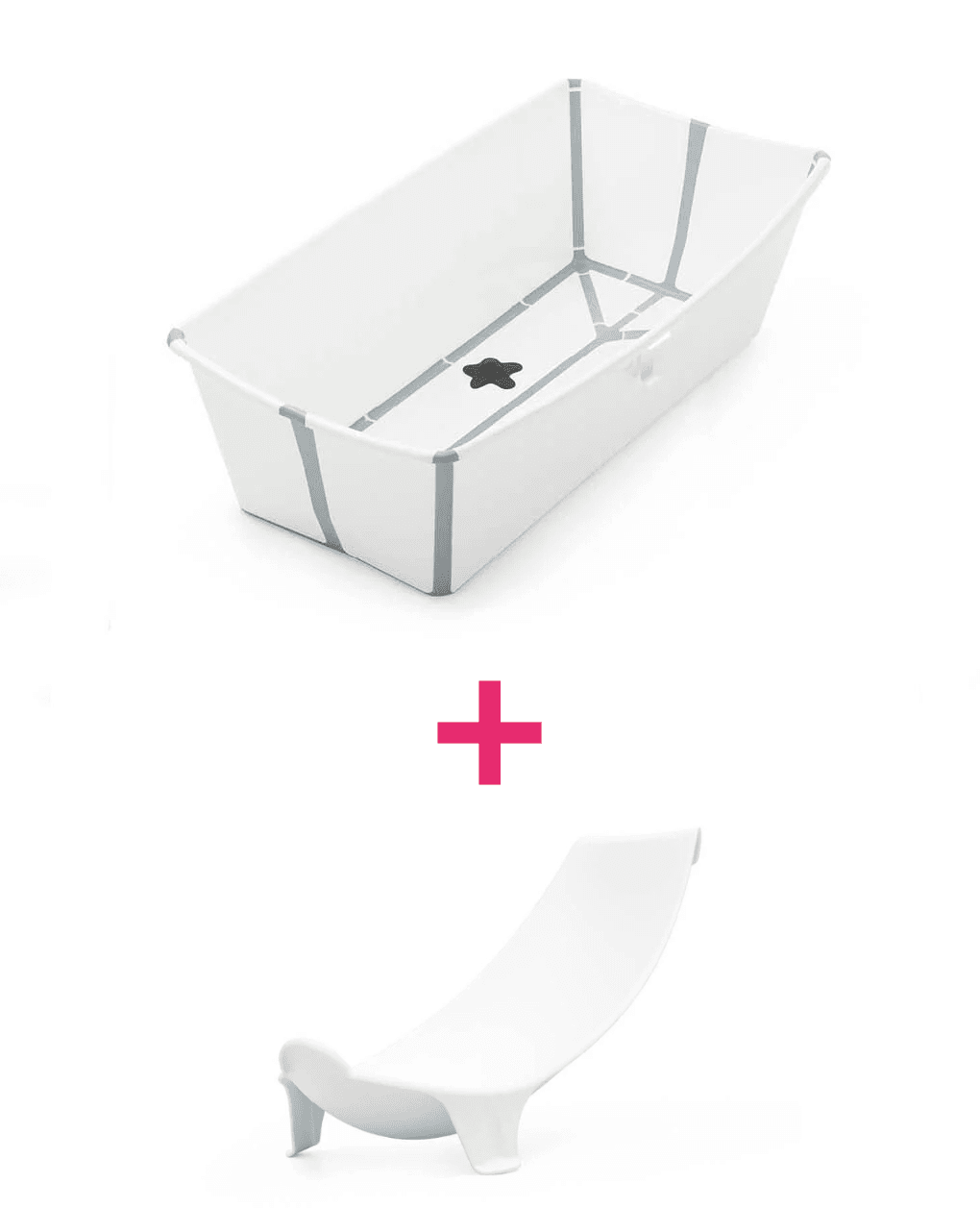 Vaschetta pieghevole flexi bath® xl white + supporto per neonato a un prezzo speciale – stokke®
