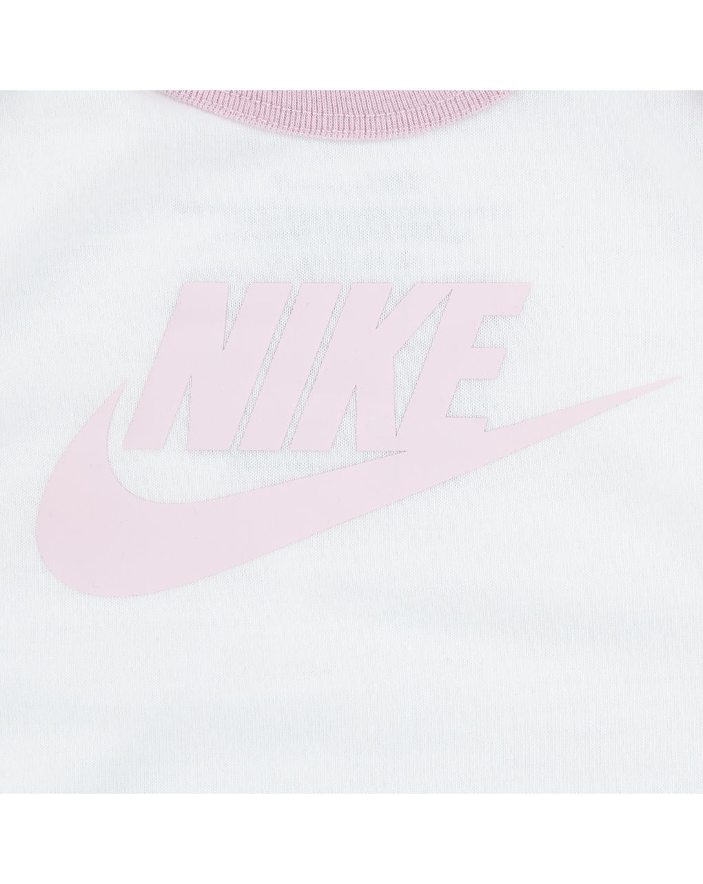 Completo 3 pezzi nike bimba con felpa, body e pantaloni (rosa/bianco)