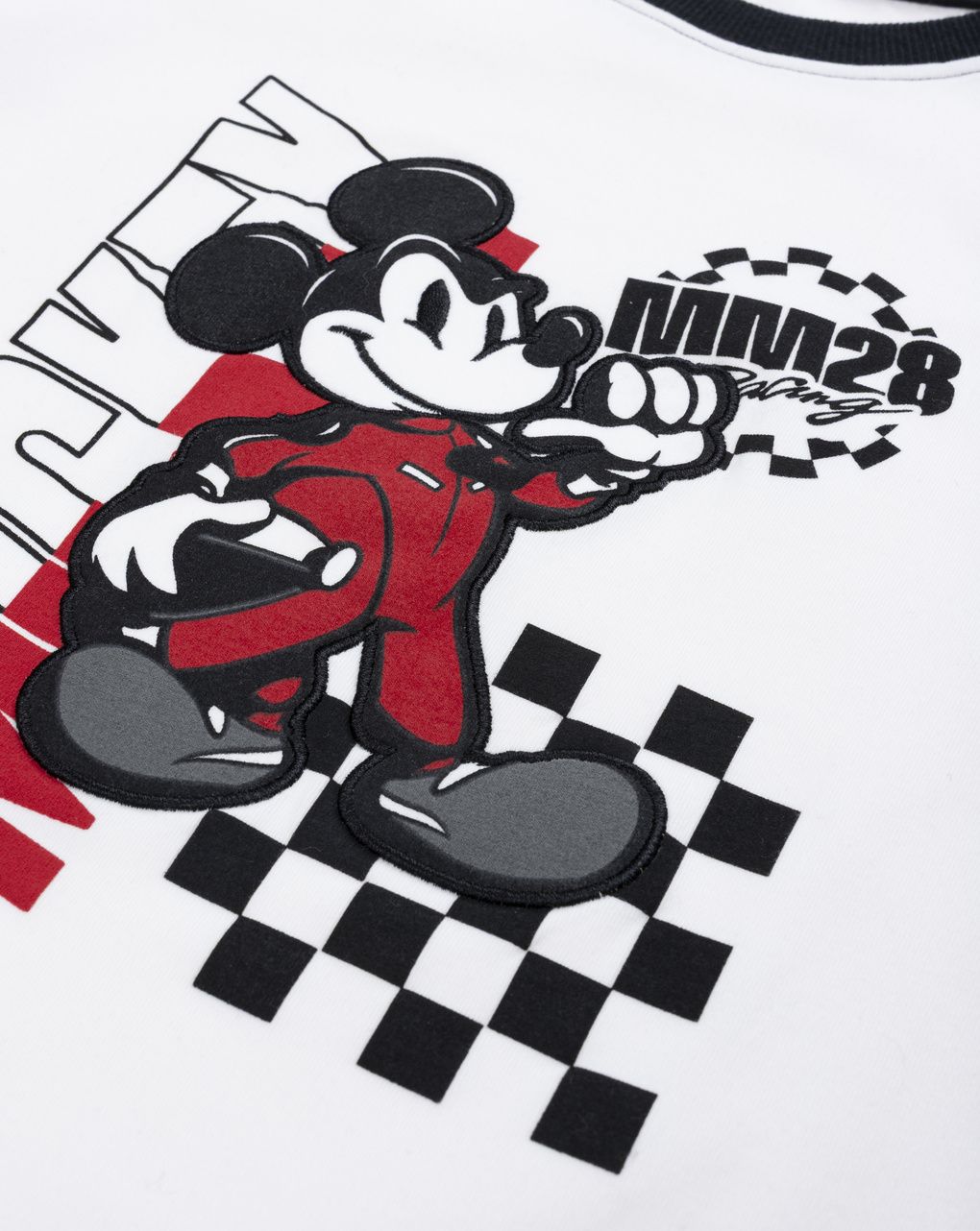 T-shirt manica lunga bimbo bianco/rossa mickey mouse