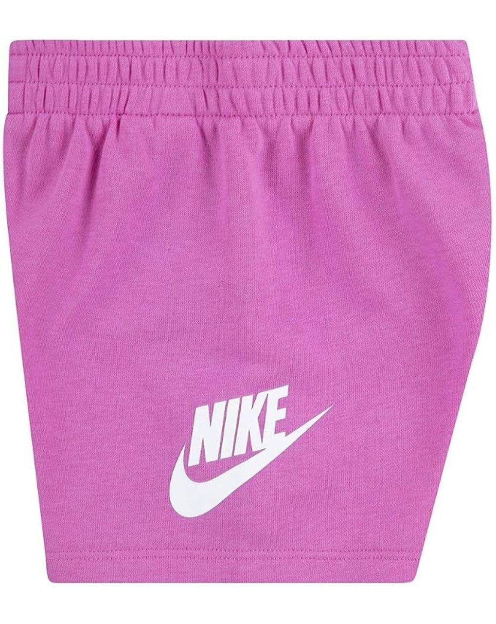 Completo nike bambina t-shirt e shorts rosa e bianco